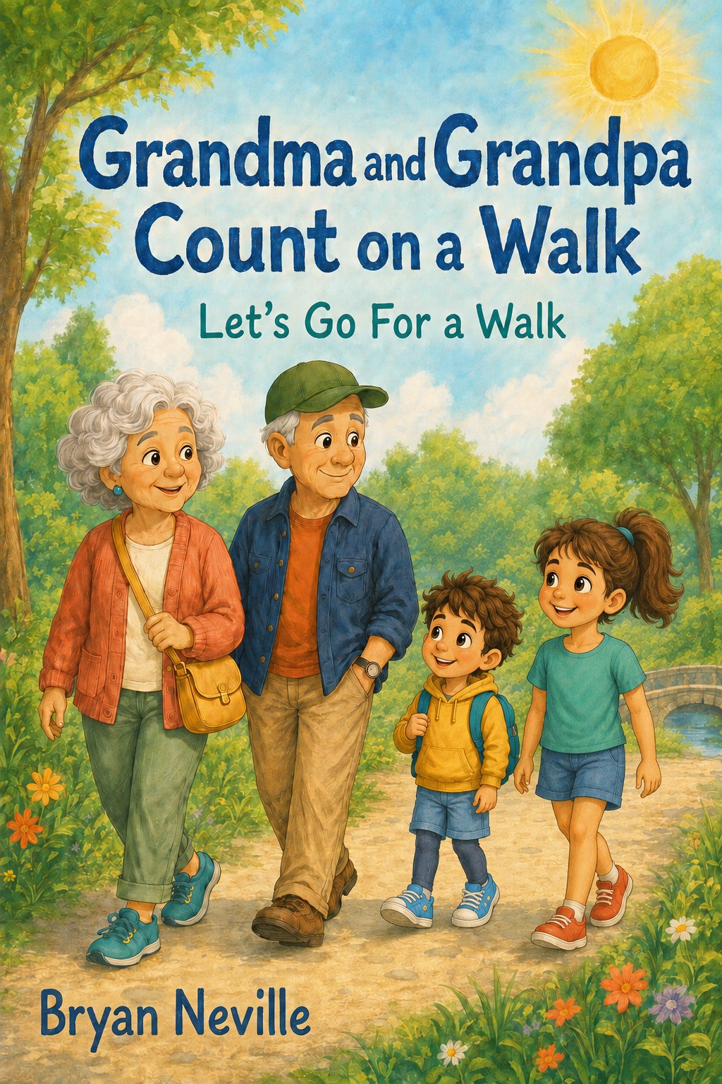 Cover of Grandma and Grandpa Count on a Walk by Bryan Neville